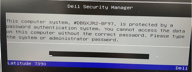 Dell XPS E7A8 Bios password